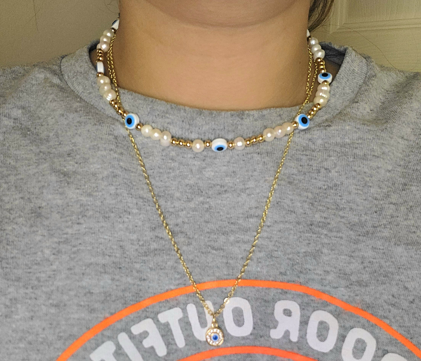 Collar Mal de Ojo y Perlas