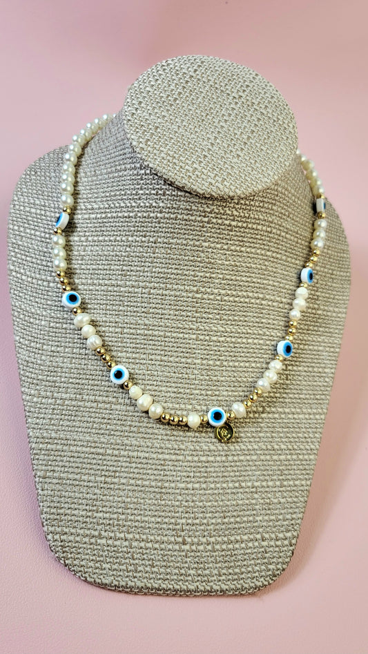 Collar Mal de Ojo y Perlas